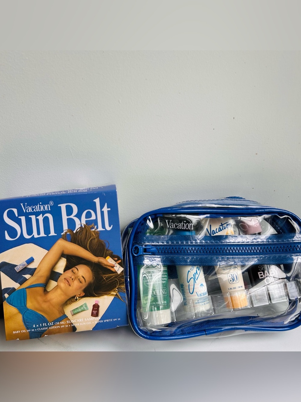 Vacation Sun Belt SPF Sampler Set 4pc Sunscreen Travel Kit NEW exp 2027